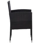 vidaXL 7-tlg. Garten-Essgruppe Schwarz Poly Rattan und Stahl