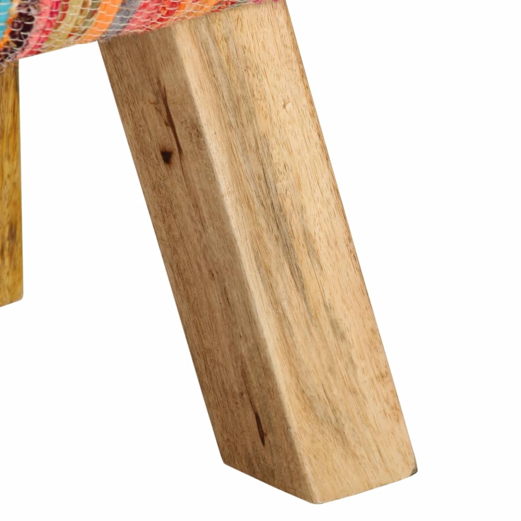 vidaXL Sitzbank Mehrfarbig 160 cm Chindi-Stoff und Massivholz Mango