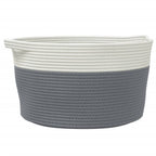 vidaXL Aufbewahrungskorb Grau und Weiß Ø40x25 cm Baumwolle