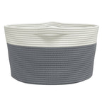 vidaXL Aufbewahrungskorb Grau und Weiß Ø40x25 cm Baumwolle