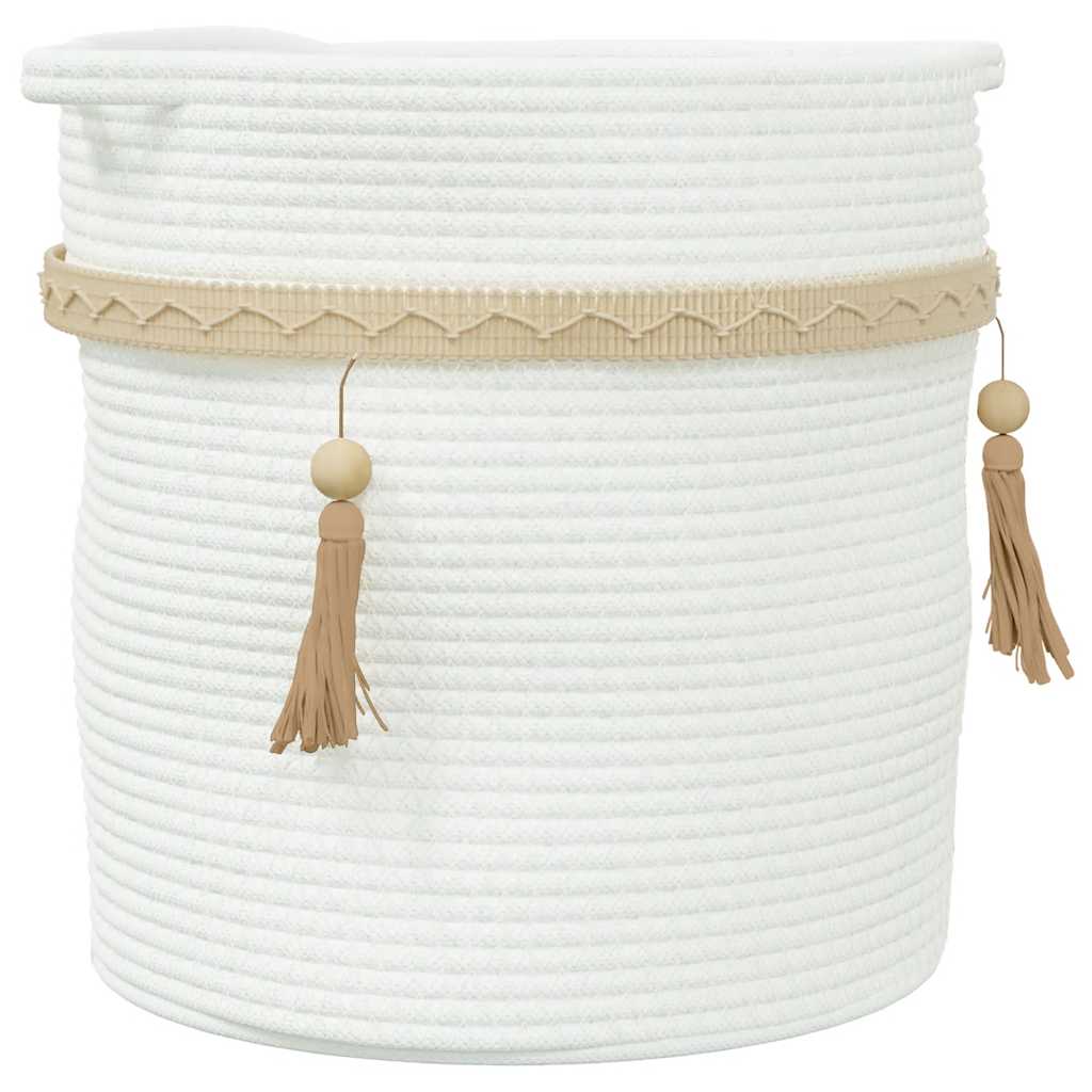 vidaXL Aufbewahrungskorb Weiß Ø38x36 cm Baumwolle