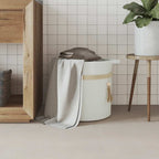 vidaXL Aufbewahrungskorb Weiß Ø38x36 cm Baumwolle