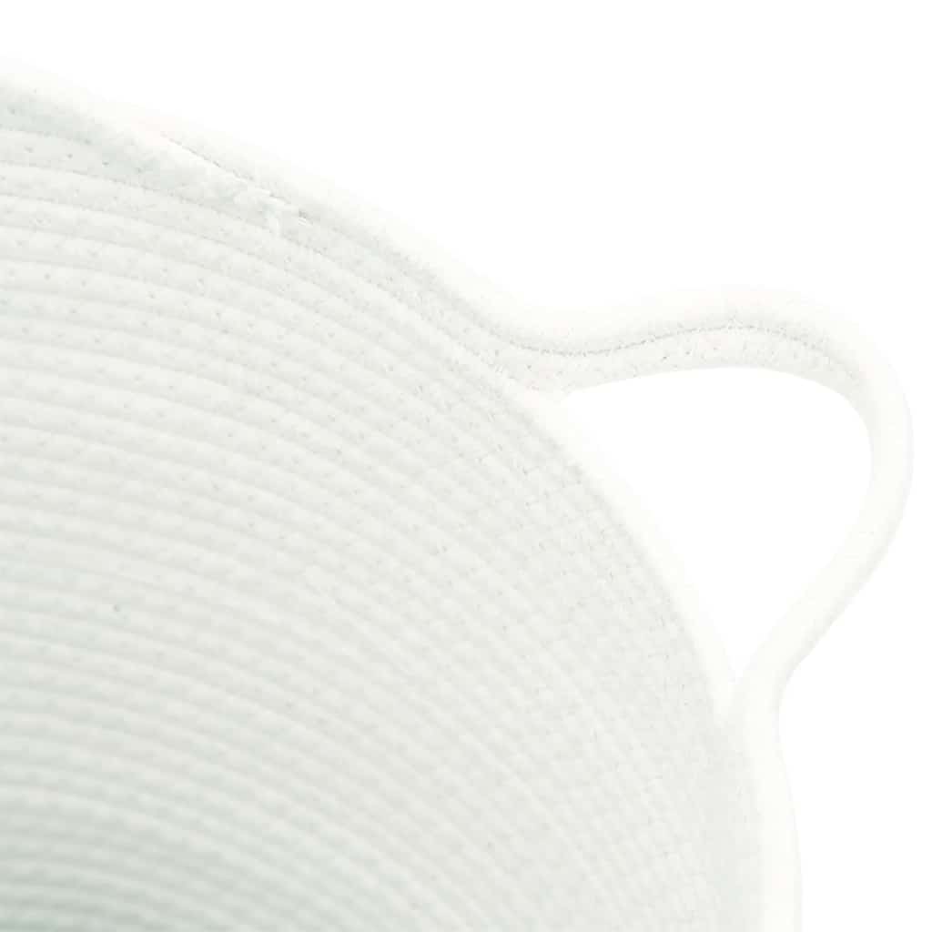 vidaXL Aufbewahrungskorb Weiß Ø38x36 cm Baumwolle