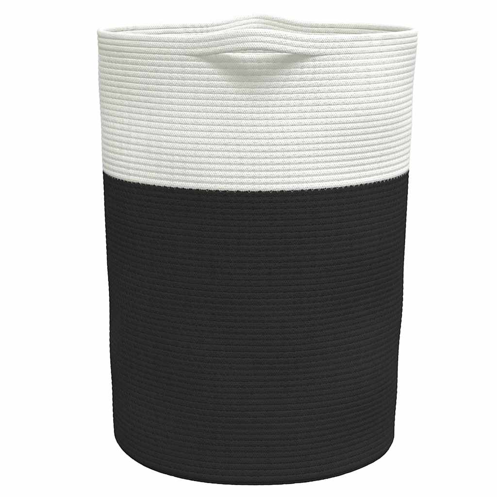 vidaXL Aufbewahrungskorb Schwarz und Weiß 49x65 cm Baumwolle