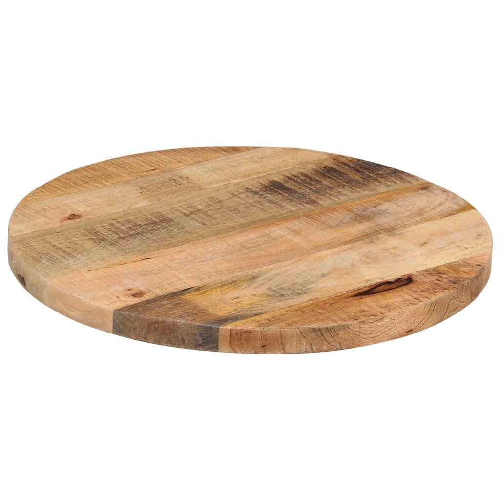vidaXL Tischplatte Ø 40x1,5 cm Rund Raues Massives Mangoholz
