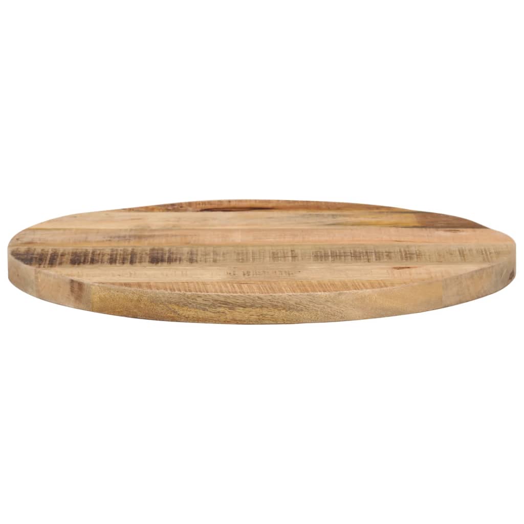 vidaXL Tischplatte Ø 40x1,5 cm Rund Raues Massives Mangoholz