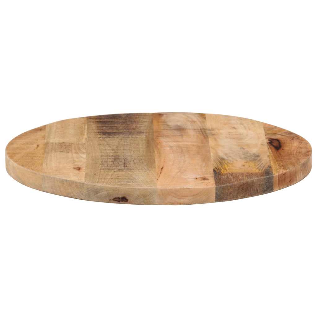 vidaXL Tischplatte Ø 40x1,5 cm Rund Raues Massives Mangoholz