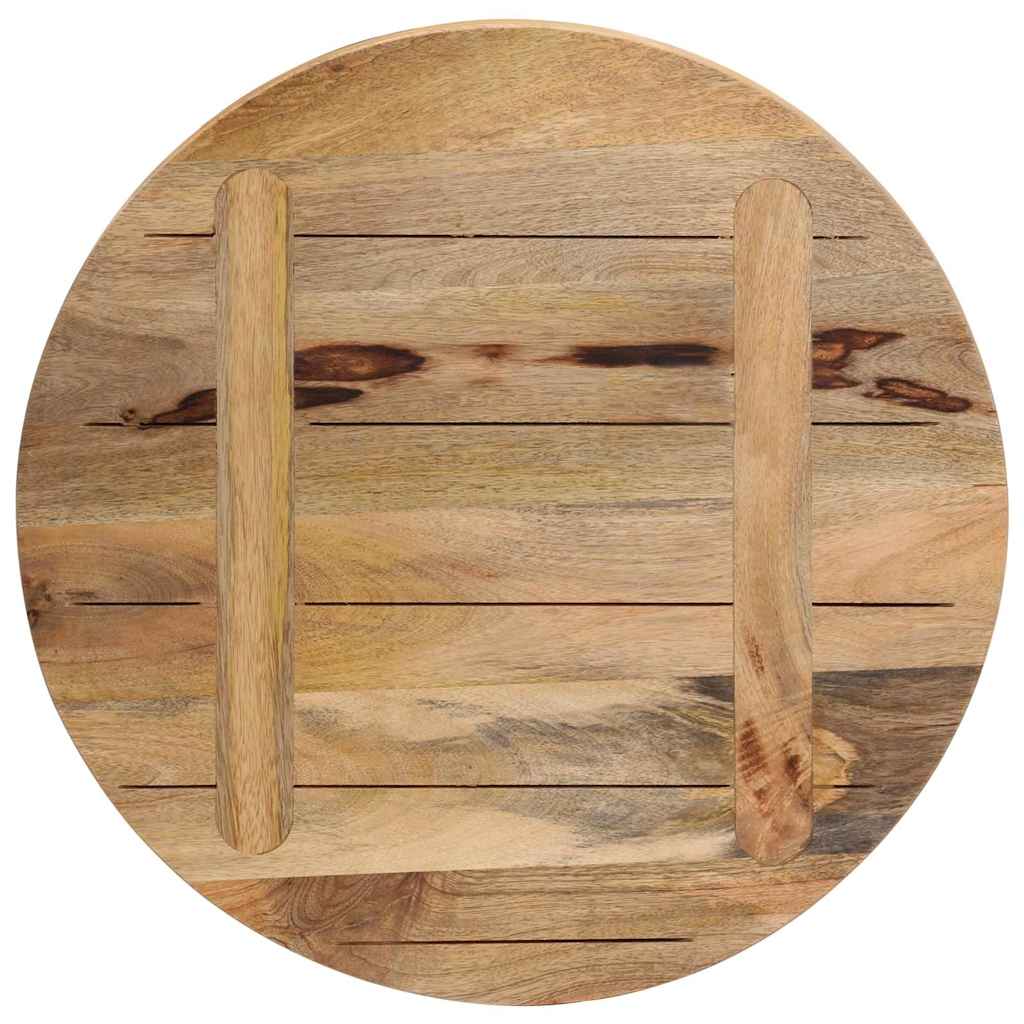 vidaXL Tischplatte Ø 40x1,5 cm Rund Raues Massives Mangoholz
