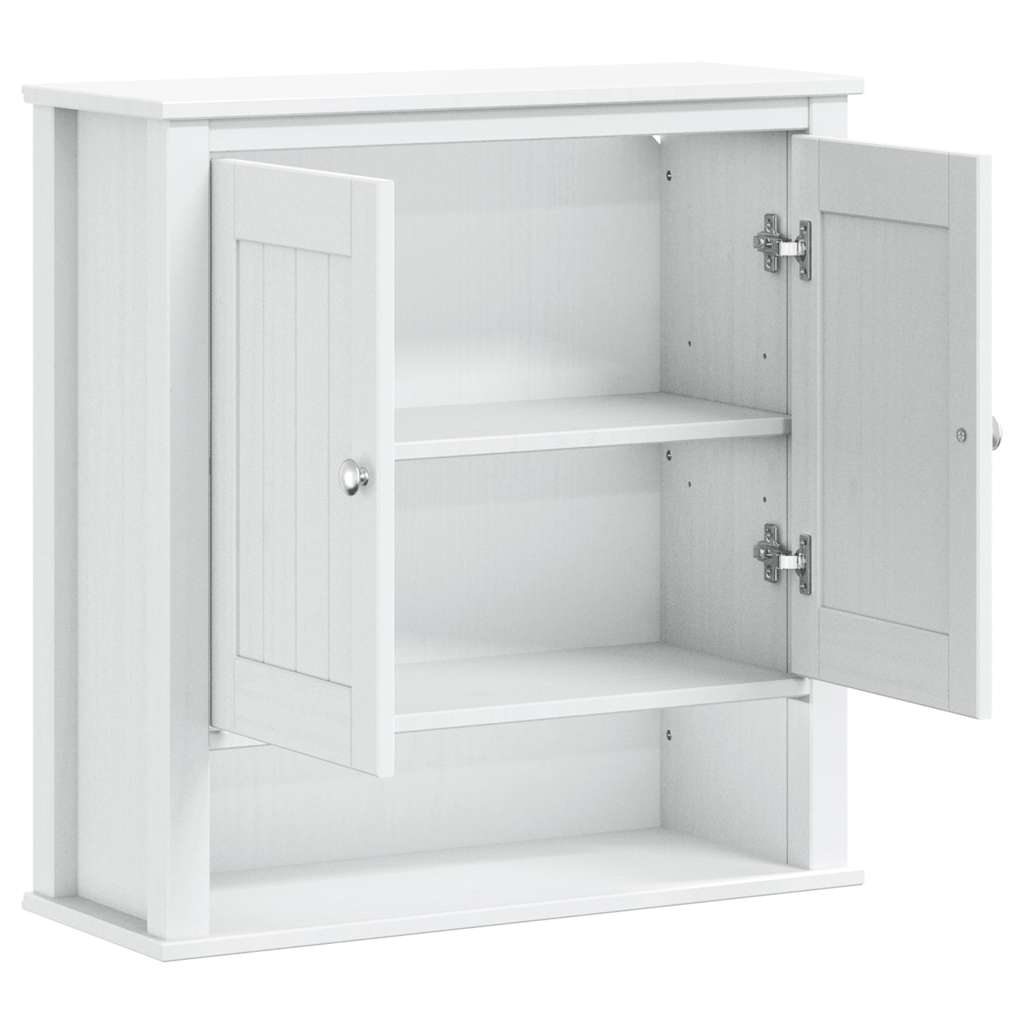 vidaXL Bad-Wandschrank BERG Weiß 69,5x27x71,5 cm Massivholz
