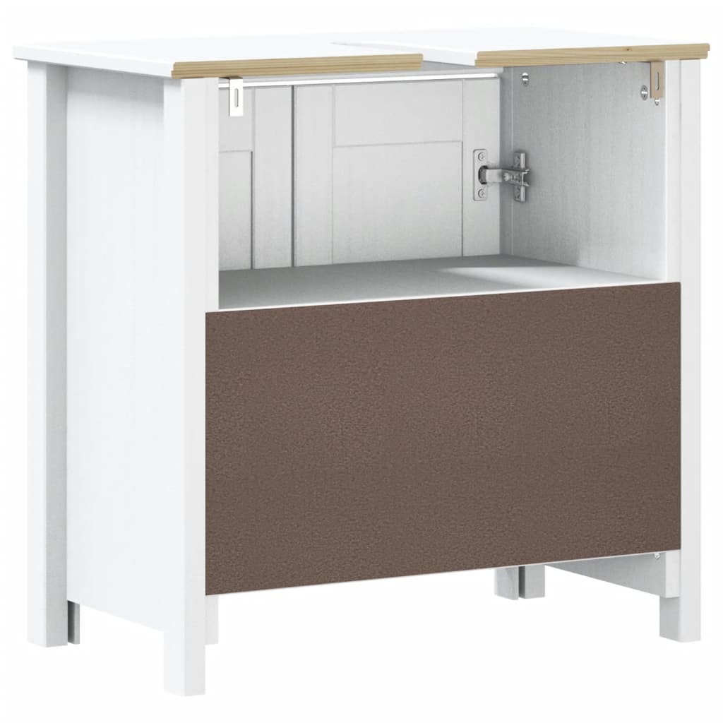 vidaXL Waschbeckenunterschrank BERG Weiß 60x34x59 cm Massivholz Kiefer