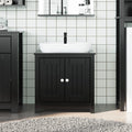 vidaXL Waschbeckenunterschrank BERG Schwarz 60x34x59 cm Kiefernholz