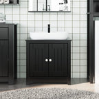 vidaXL Waschbeckenunterschrank BERG Schwarz 60x34x59 cm Kiefernholz