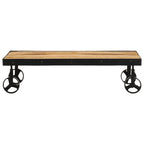 vidaXL Couchtisch mit Rollen Massivholz Mango 100x55x26 cm