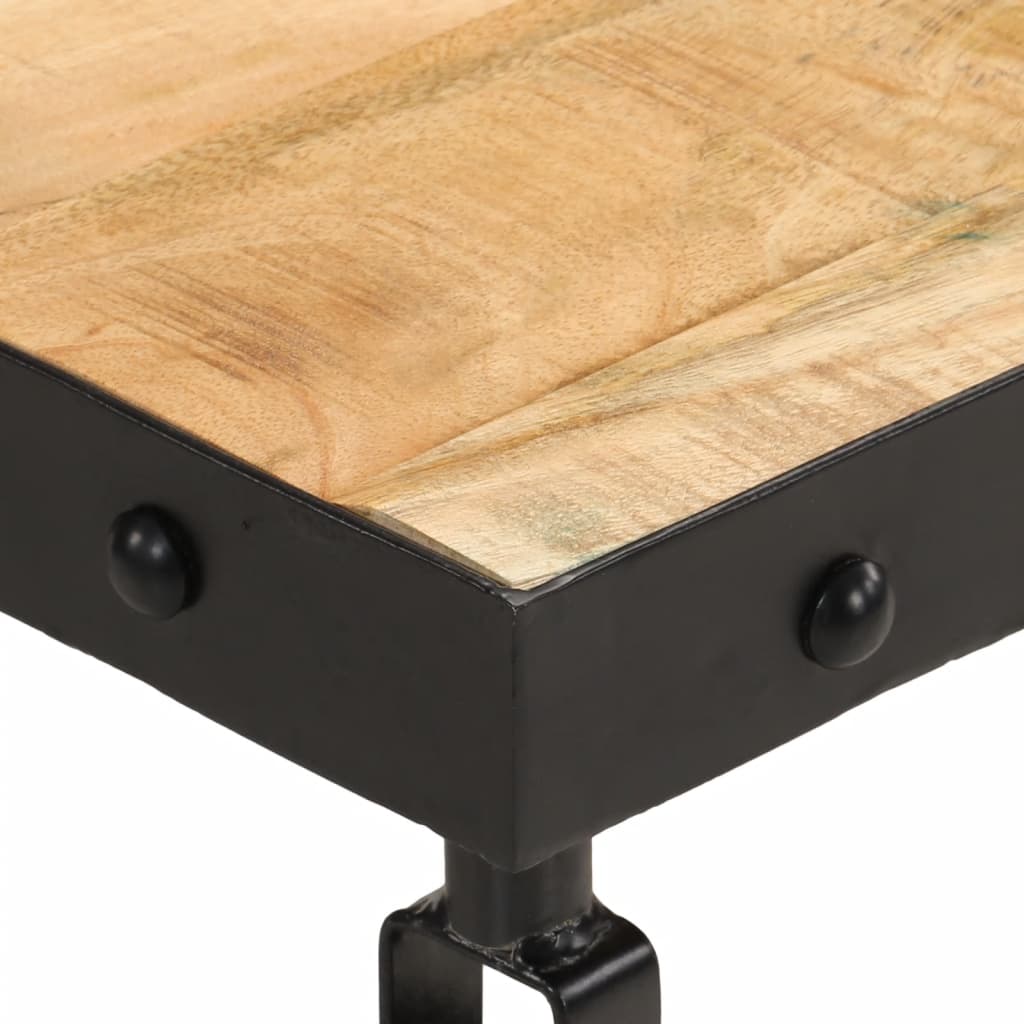 vidaXL Couchtisch mit Rollen Massivholz Mango 100x55x26 cm