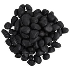vidaXL Polierte Kiesel 10 kg Schwarz 2-5 cm