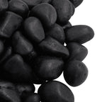 vidaXL Polierte Kiesel 10 kg Schwarz 2-5 cm