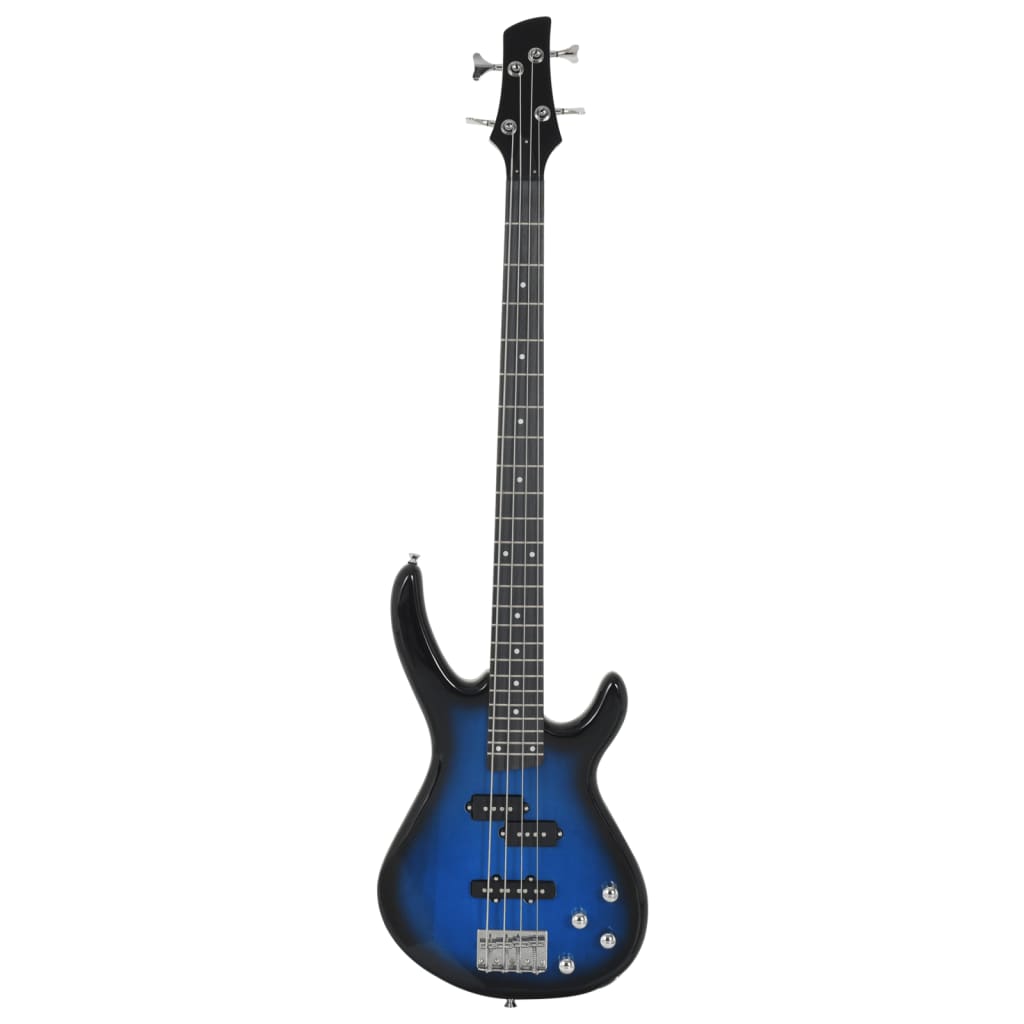 vidaXL E-Bass für Anfänger mit Tasche Blau und Schwarz 4/4 46"