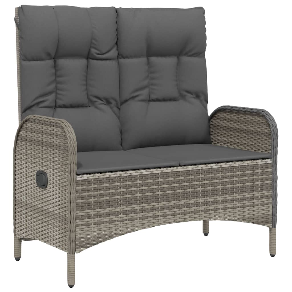vidaXL 4-tlg. Garten-Essgruppe mit Kissen Grau Poly Rattan