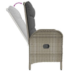 vidaXL 4-tlg. Garten-Essgruppe mit Kissen Grau Poly Rattan