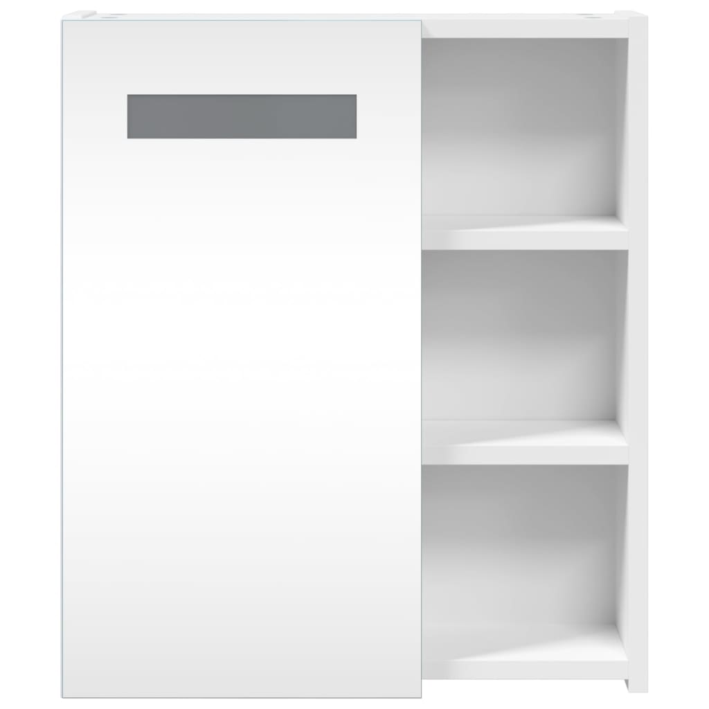 vidaXL Spiegelschrank mit LED-Beleuchtung Weiß 45x13x52 cm