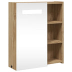 vidaXL Spiegelschrank mit LED-Beleuchtung Eichenoptik 45x13x52 cm