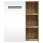 vidaXL Spiegelschrank mit LED-Beleuchtung Eichenoptik 45x13x52 cm