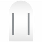 vidaXL Spiegelschrank mit LED-Beleuchtung Gewölbt Eichenoptik