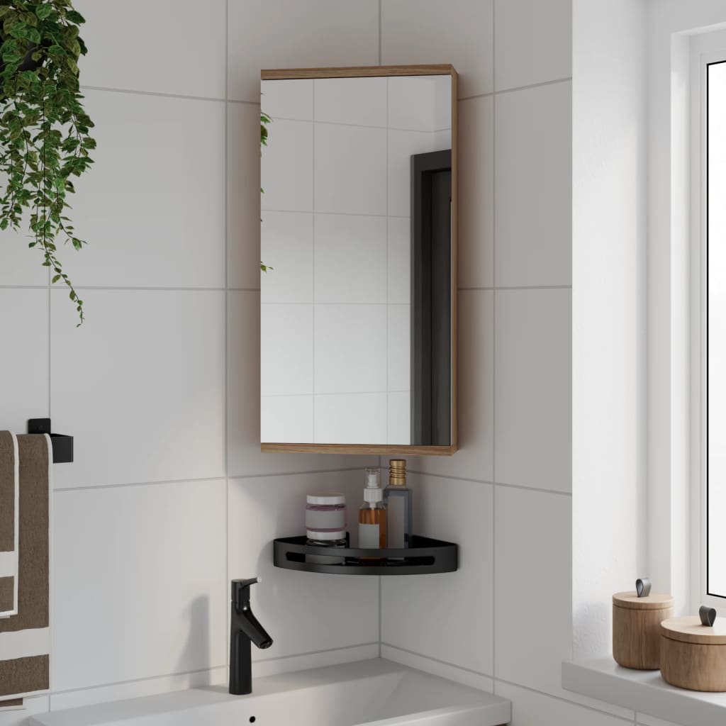 vidaXL Eck-Spiegelschrank Eichen-Optik 30x24x60 cm