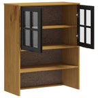 vidaXL Aufsatz für Highboard mit Glastüren FLAM Massivholz Kiefer