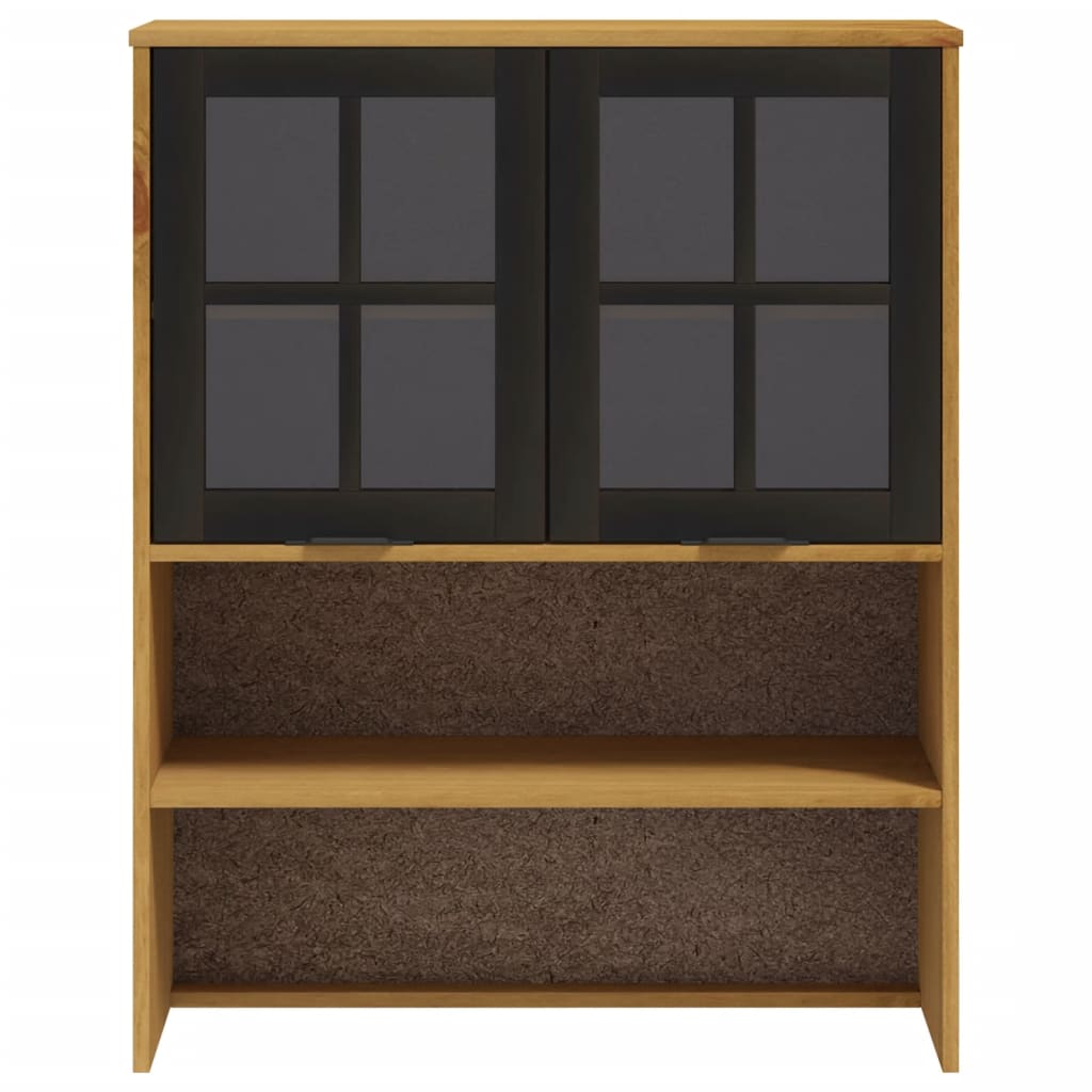 vidaXL Aufsatz für Highboard mit Glastüren FLAM Massivholz Kiefer