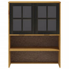 vidaXL Aufsatz für Highboard mit Glastüren FLAM Massivholz Kiefer