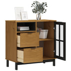 vidaXL Sideboard mit Glastür FLAM 80x40x80 cm Massivholz Kiefer