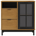 vidaXL Sideboard mit Glastür FLAM 80x40x80 cm Massivholz Kiefer