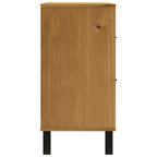 vidaXL Sideboard mit Glastür FLAM 80x40x80 cm Massivholz Kiefer
