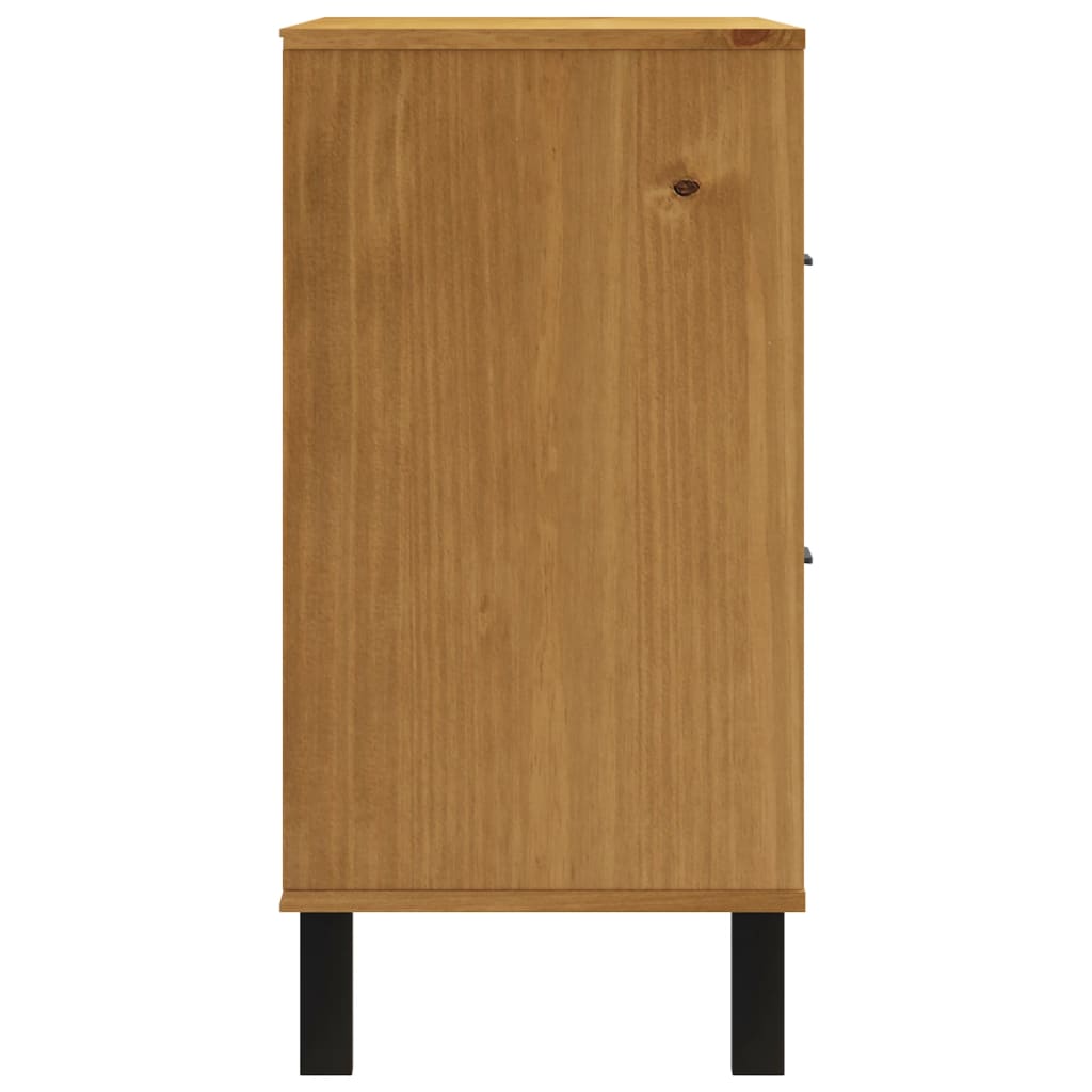 vidaXL Sideboard mit Glastür FLAM 80x40x80 cm Massivholz Kiefer
