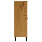 vidaXL Highboard mit Glastür FLAM 92x40x122,5 cm Massivholz Kiefer