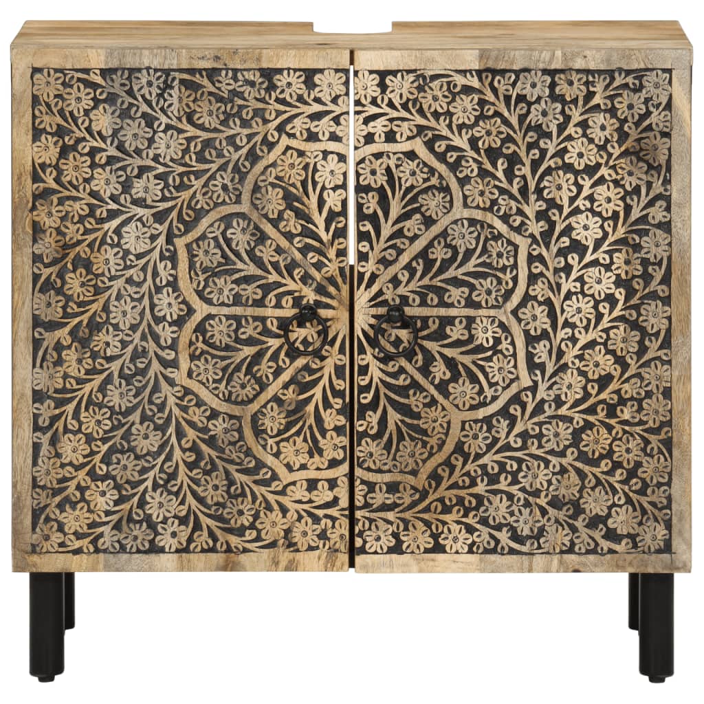vidaXL Waschbeckenunterschrank 62x33x58 cm Massivholz Mango