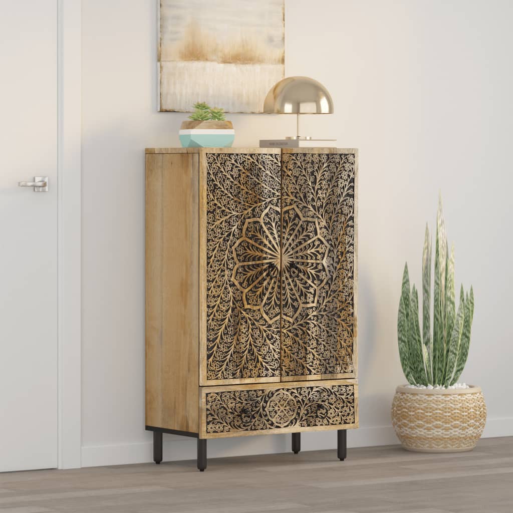 vidaXL Highboard 60x33x100 cm Massivholz Mango