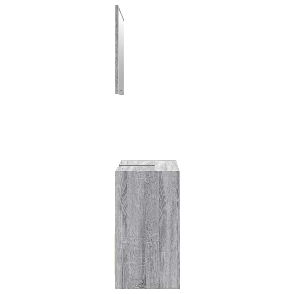 vidaXL 2-tlg. Badmöbel-Set Grau Sonoma Holzwerkstoff