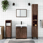 vidaXL 2-tlg. Badmöbel-Set Braun Eichen-Optik Holzwerkstoff