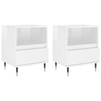 vidaXL Nachttische 2 Stk. Hochglanz-Weiß 40x35x50 cm Holzwerkstoff