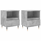 vidaXL Nachttische 2 Stk. Betongrau 40x35x50 cm Holzwerkstoff