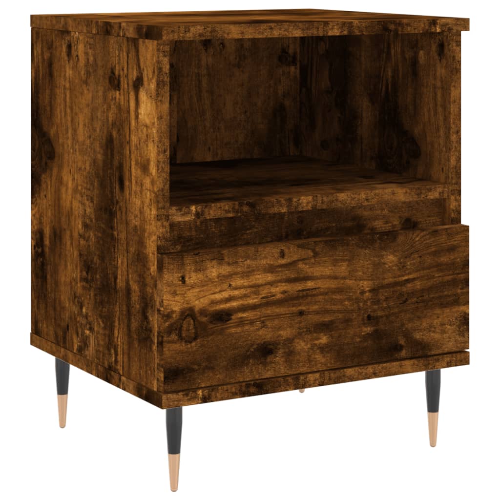 vidaXL Nachttische 2 Stk. Räuchereiche 40x35x50 cm Holzwerkstoff