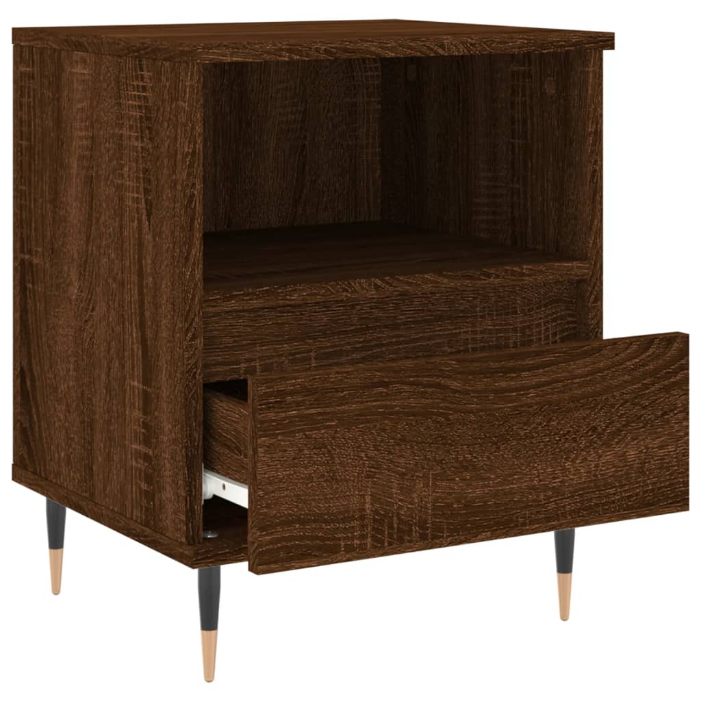 vidaXL Nachttische 2 Stk. Braun Eichen-Optik 40x35x50 cm Holzwerkstoff