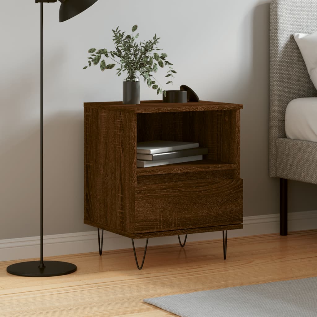 vidaXL Nachttisch Braun Eichen-Optik 40x35x50 cm Holzwerkstoff
