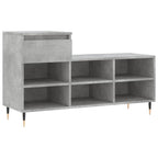 vidaXL Schuhregal Betongrau 102x36x60 cm Holzwerkstoff