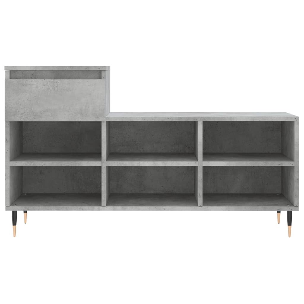 vidaXL Schuhregal Betongrau 102x36x60 cm Holzwerkstoff