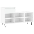 vidaXL Schuhregal Hochglanz-Weiß 102x36x60 cm Holzwerkstoff