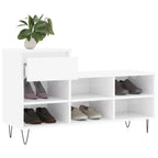vidaXL Schuhregal Hochglanz-Weiß 102x36x60 cm Holzwerkstoff