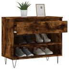 vidaXL Schuhregal Räuchereiche 70x36x60 cm Holzwerkstoff